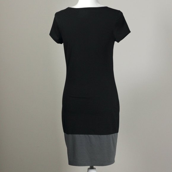 Athleta Ella Colorblock Short Sleeve Black and Grey Activewear Mini Dress - Picture 6 of 9